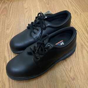 NEW! Shoes For Crews Men's Oxford Shoes Steel Toe Slip Resistant Black US 8